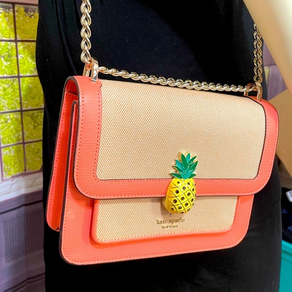 NWT Kate Spade Melon Remi Flap Chain Pineapple crossbody Bag Shoulder Bag - Picture 10 of 15
